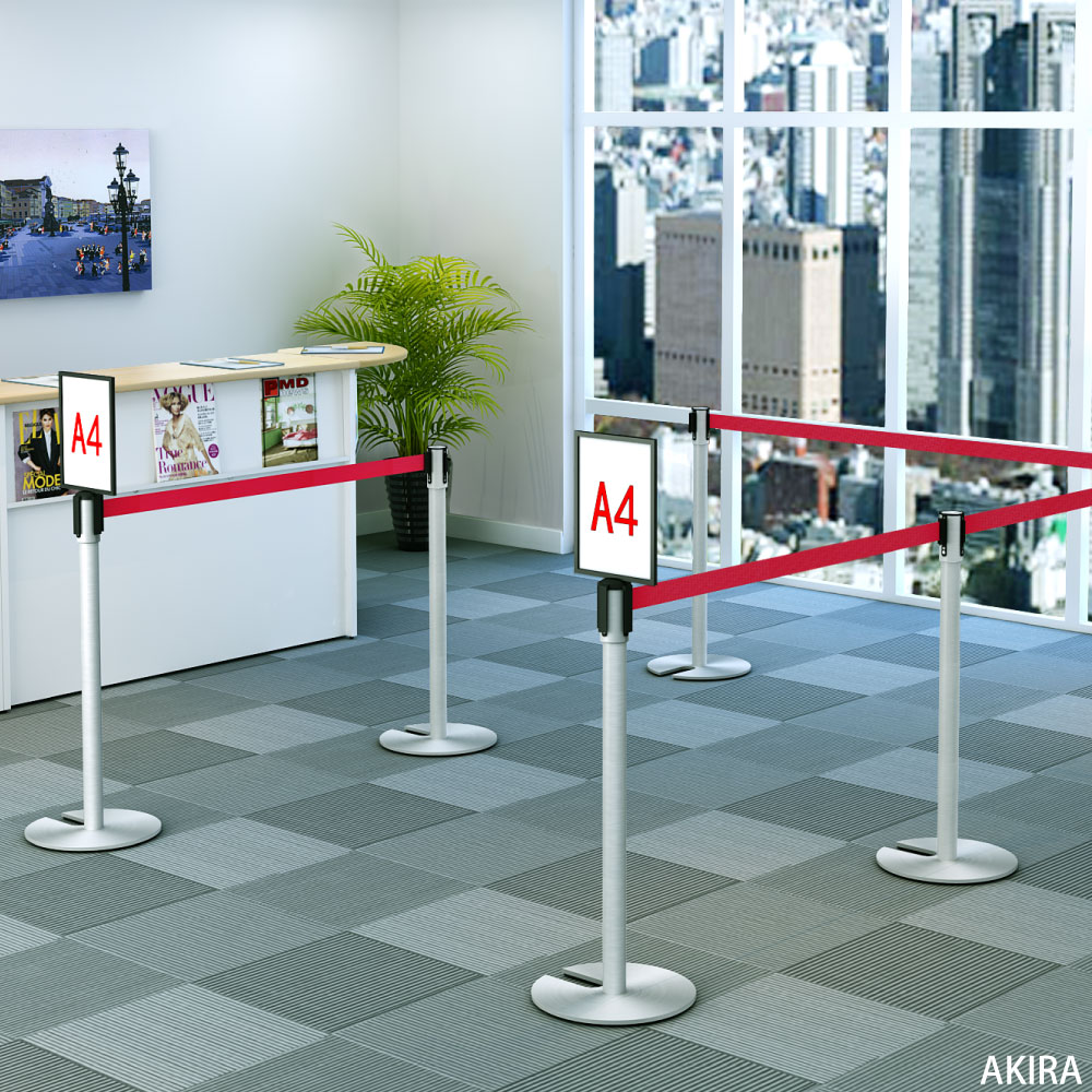 案内板 A4 ブラック 掲示 ベルトパーテーション ガイドポール 専用
