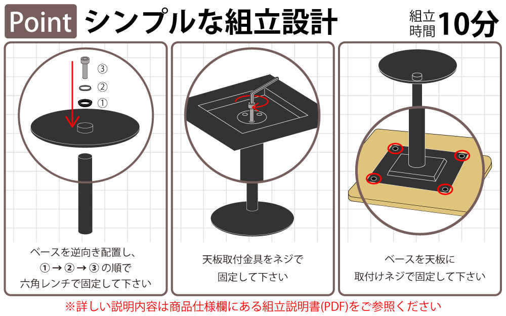 カフェテーブル 四角天板 幅60cm スチール脚 ポイント4 簡単組立 家具のAKIRA