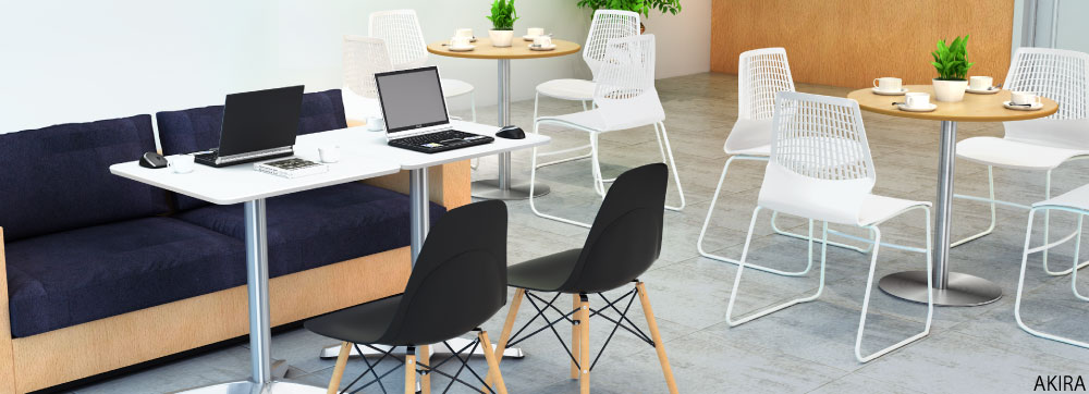 カフェテーブル 四角天板 幅60cm スチール脚 イメージ画像 家具のAKIRA