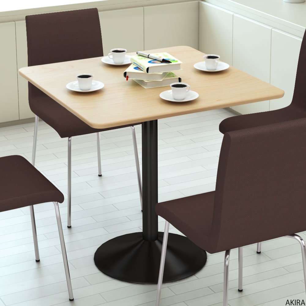 カフェテーブル 四角天板 幅75cm ナチュラル木目 スチール脚 イメージ画像 家具のAKIRA