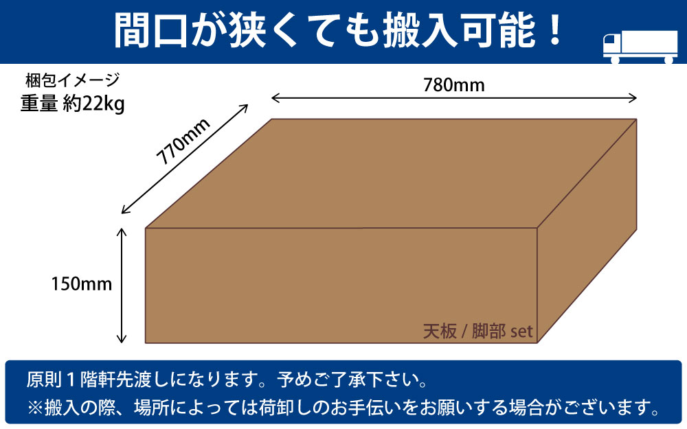 カフェテーブル 丸天板 直径75cm ステンレス脚 角脚 梱包サイズ 梱包イメージ mm表記 家具のAKIRA