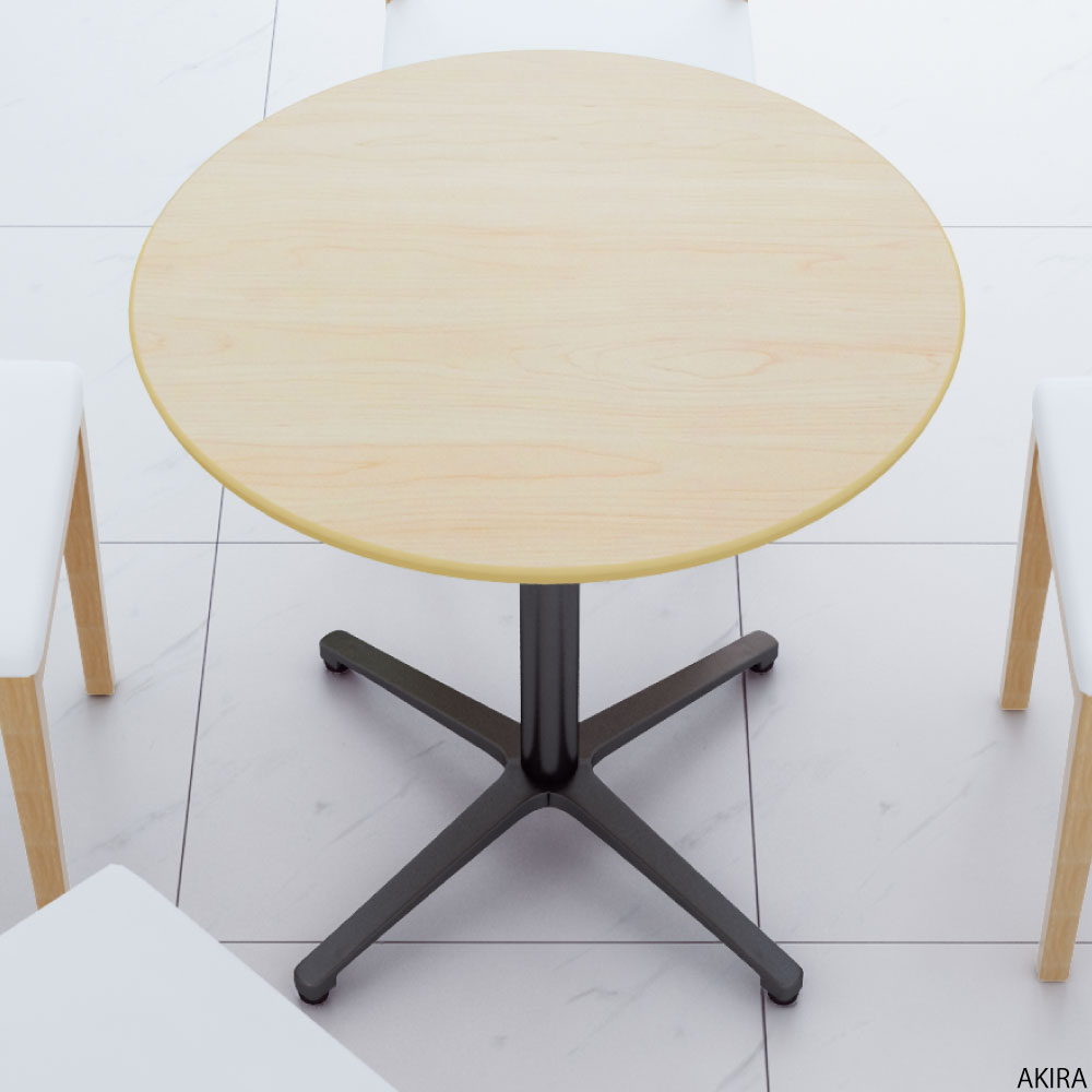 カフェテーブル 丸天板 幅75cm ナチュラル アルミ ブラック脚 イメージ画像 家具のAKIRA