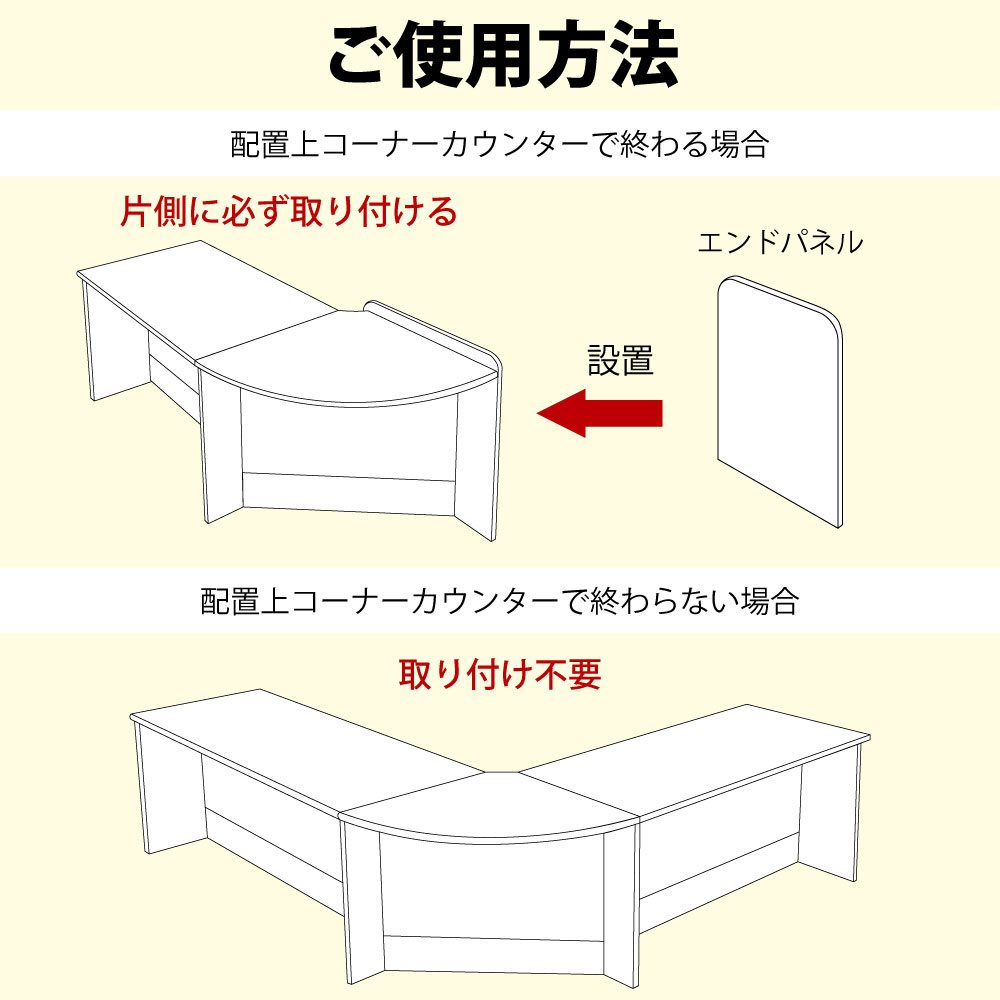 ローカウンター ローカウンター用 受付台 エンドパネル 使用方法