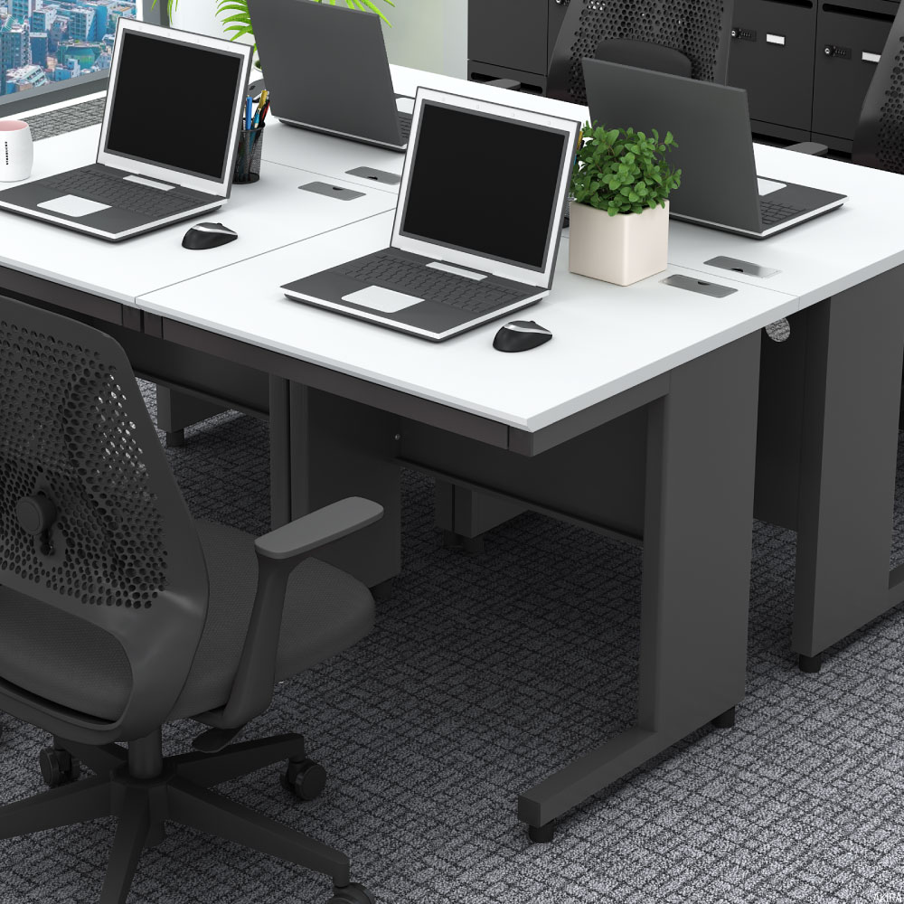 ホワイト オフィスデスク シンプル オフィスデスク スチールデスク 幅800 奥行700 高さ720mm 平机