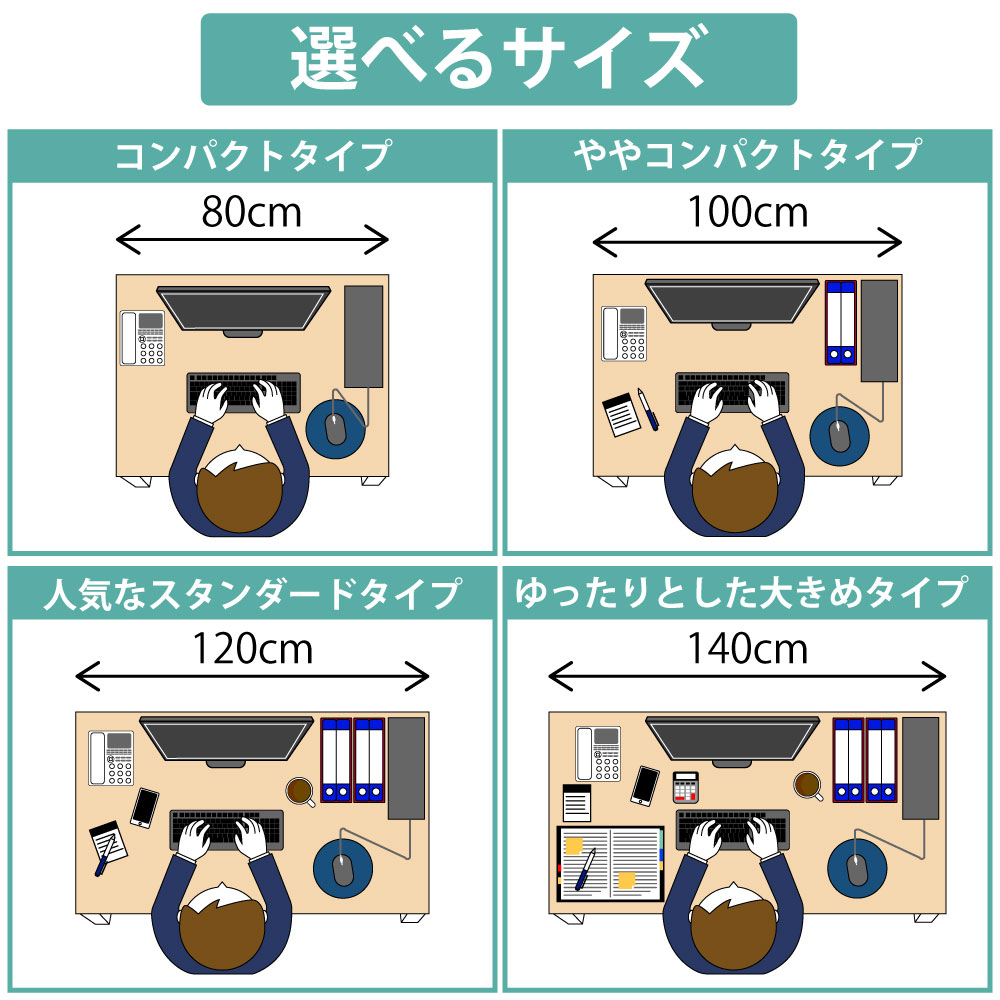 オフィスデスク スチールデスク 平机 ワークデスク ワーキングデスク サイズバリエーション 幅80cm 800mm 幅100cm 1000mm 幅120cm 1200mm 幅140cm 1400mm 家具のAKIRA
