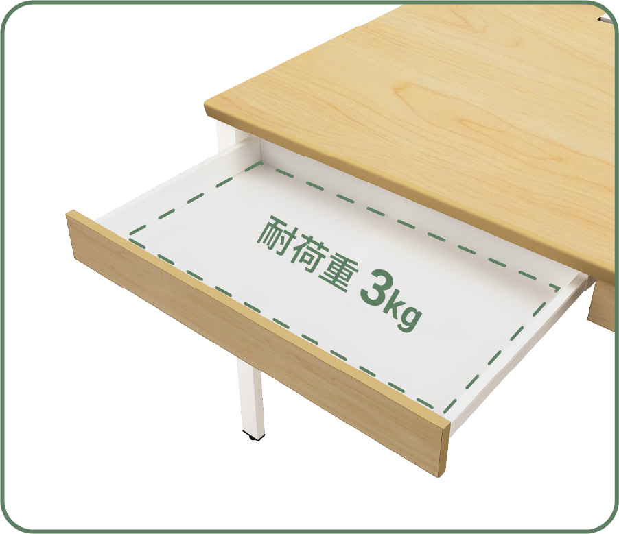 各引き出し耐荷重3kg