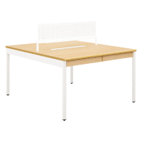 NSQ 幅120cm 2人用 対面パネル付き ナチュラル木目