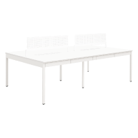 NSQ 幅240cm 4人用 対面パネル付き ホワイト