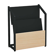 パンフレットスタンド(マガジンラック） ナチュラル木目前板×ブラック本体