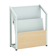 パンフレットスタンド(マガジンラック）ナチュラル木目×グレー