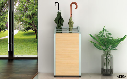 傘立て アンブレラスタンド 12本入れ ナチュラル木目×グレー