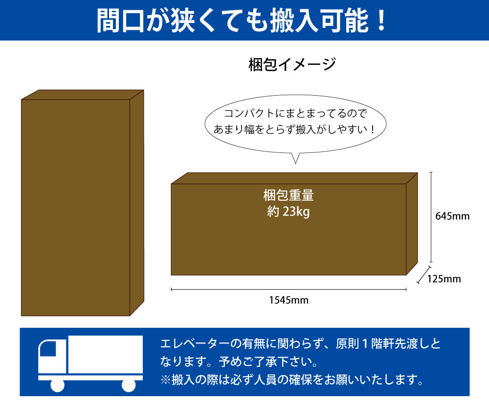 役員用デスク マネージメントデスク サイドデスク 梱包サイズ 梱包イメージ