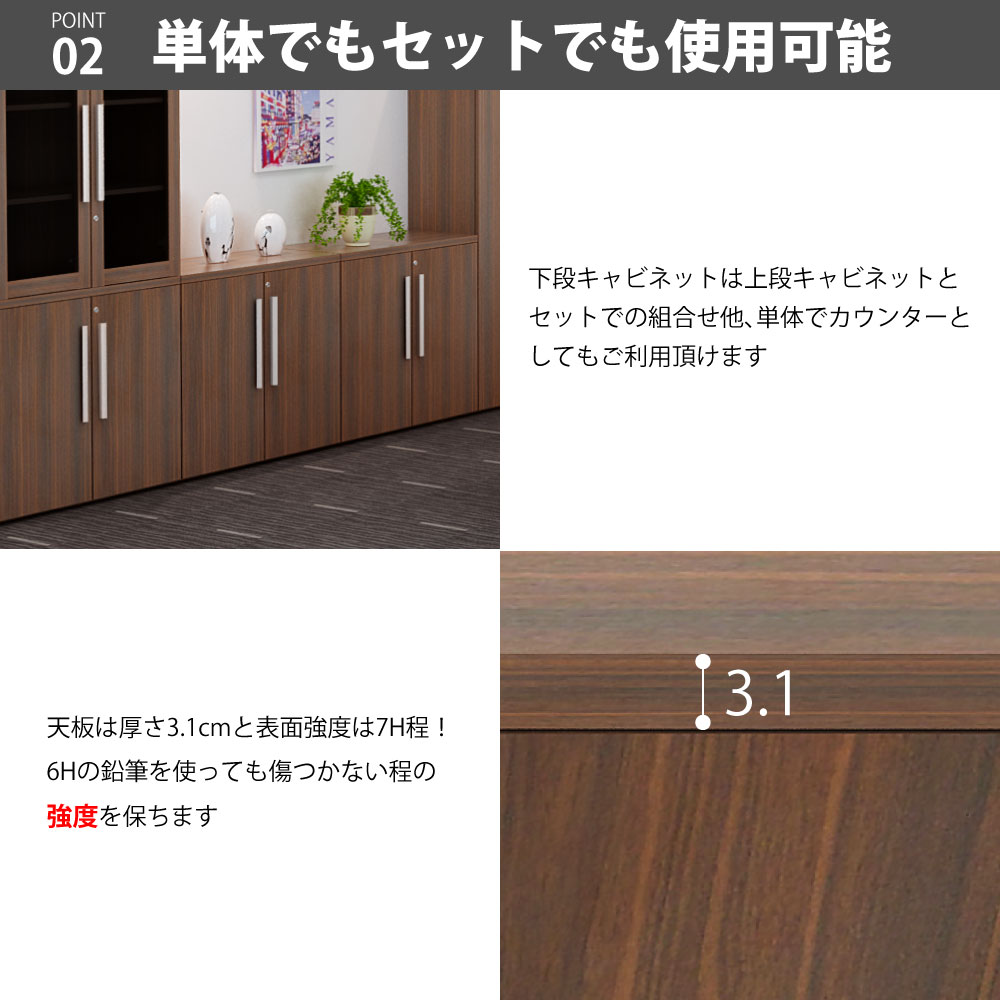 キャビネット 下段 収納棚 役員用 幅90cm 奥行40cm 高さ80cm 900mm