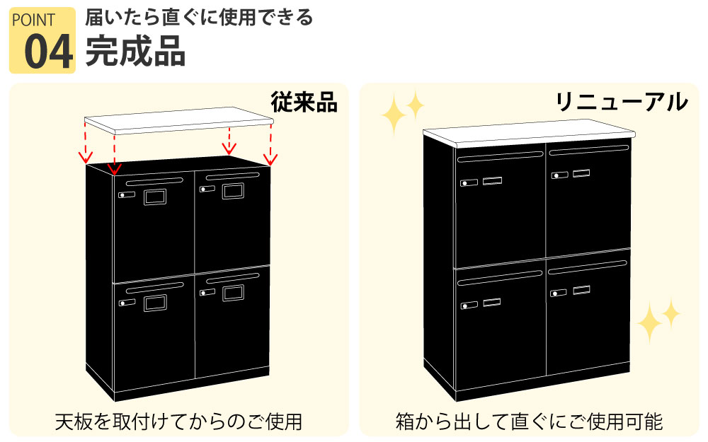 パーソナルロッカー ロッカー 個人収納 収納 ホワイト天板 ブラック本体 4人用 組立簡単 家具のAKIRA