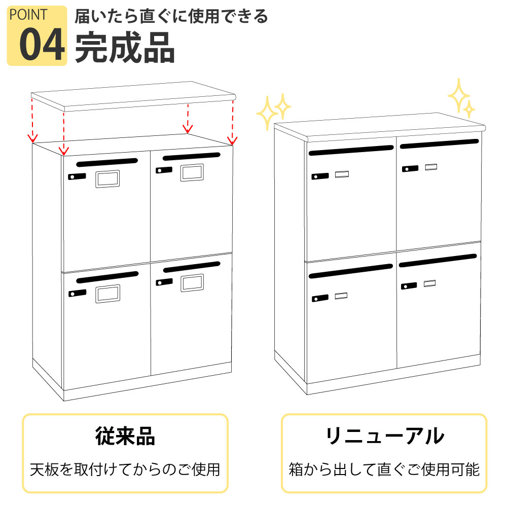 パーソナルロッカー 4人用 収納 スチールロッカー 幅800×奥行400×高さ