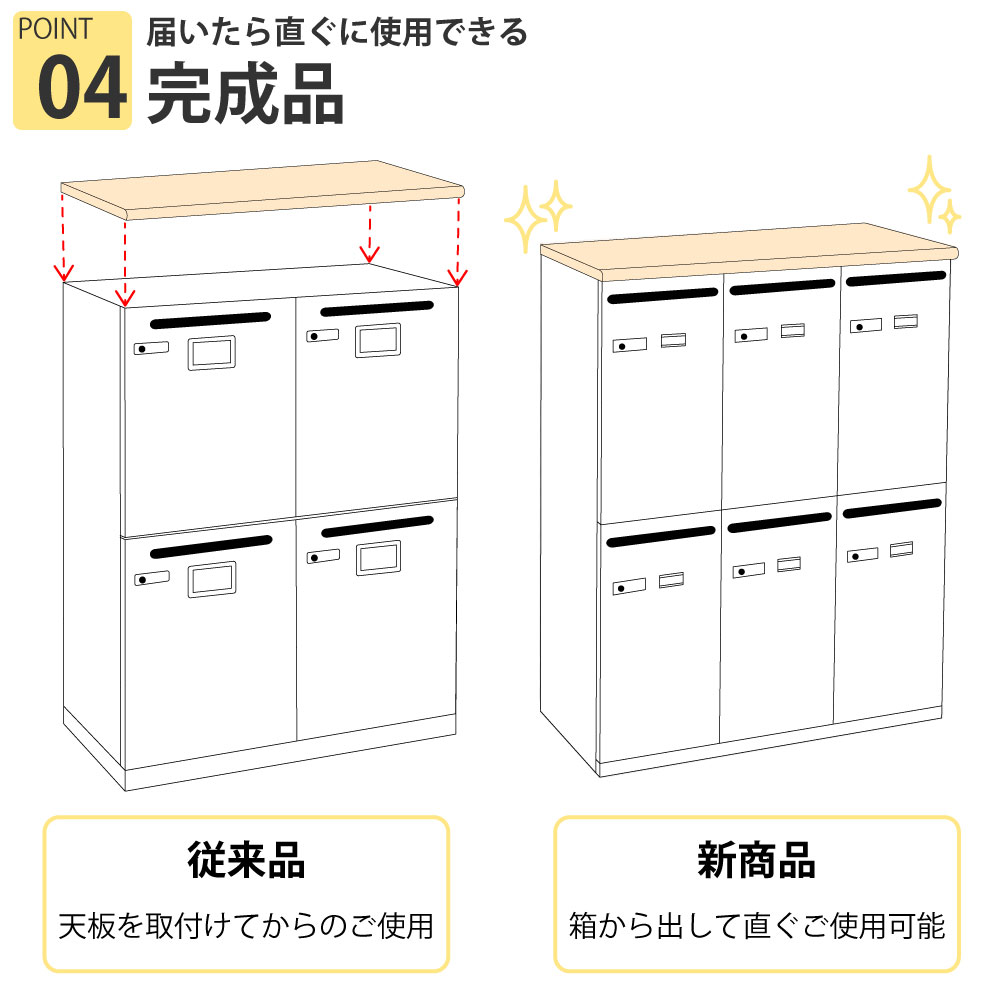 パーソナルロッカー ロッカー 個人収納 収納 ナチュラル木目天板 ホワイト本体 6人用 組立簡単 家具のAKIRA