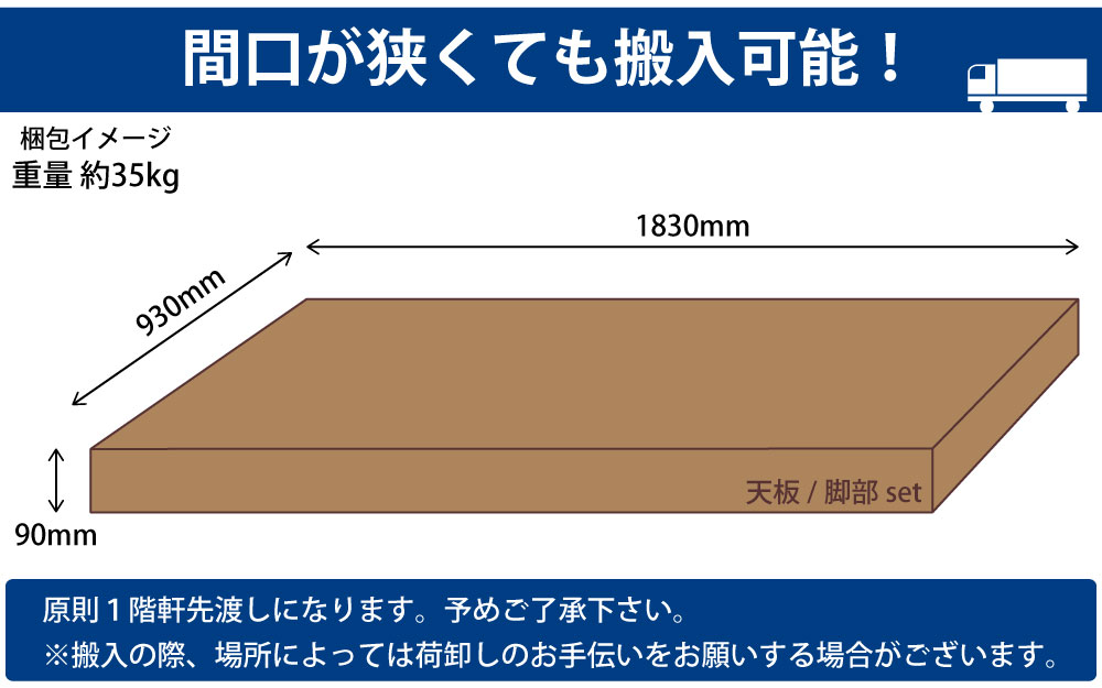 ミーティングテーブル テーブル 会議テーブル 会議用テーブル 幅180cm 梱包サイズ 梱包イメージ 家具のAKIRA