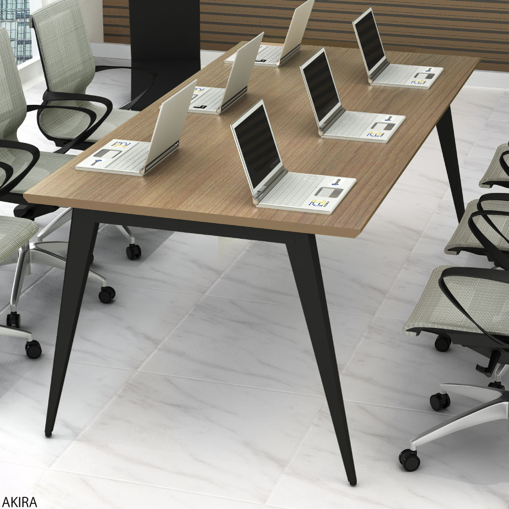 ミーティングテーブル テーブル 会議テーブル 会議用テーブル ライトブラウン×ブラック イメージ画像 家具のAKIRA