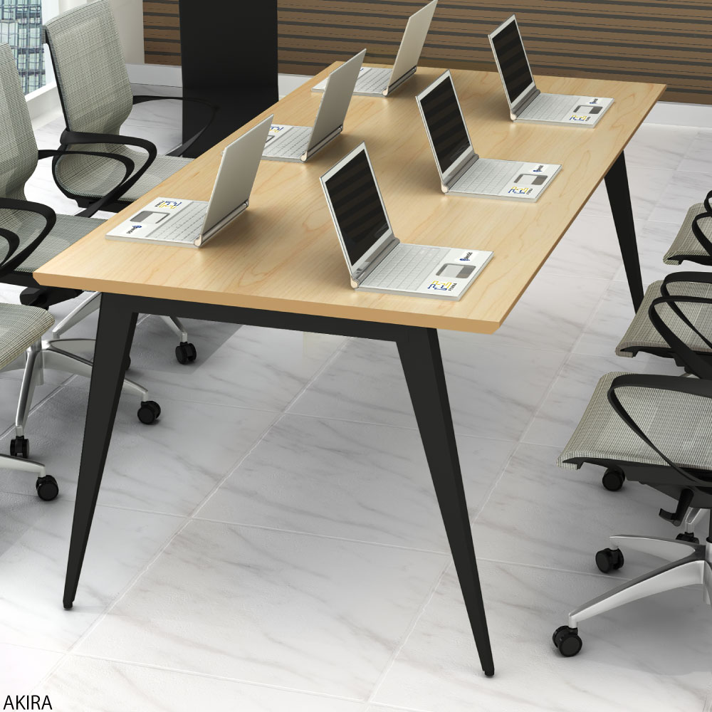 ミーティングテーブル テーブル 会議テーブル 会議用テーブル ナチュラル×ブラック イメージ画像 家具のAKIRA