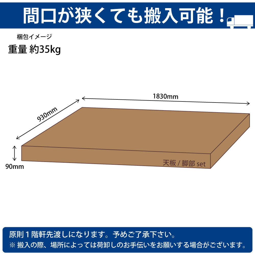ミーティングテーブル テーブル 会議テーブル 会議用テーブル 幅180cm 梱包イメージ 梱包サイズ 家具のAKIRA
