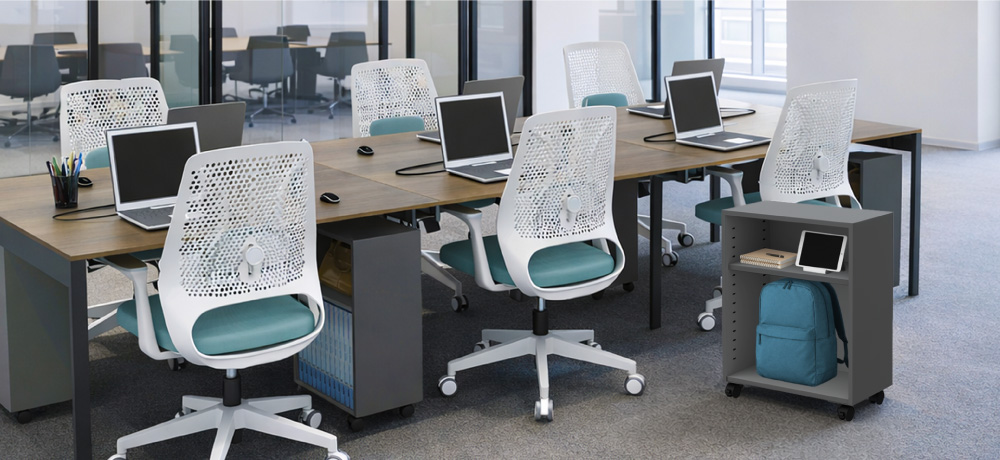 机下収納サイドワゴン（グレーカラー）設置イメージ