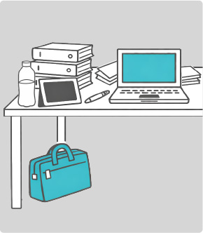 荷物が散らかる