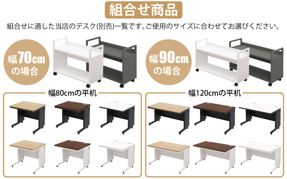 机下収納ワゴン アンダーデスクシェルフ デスク下収納 ワゴン ホワイト グレー 関連商品 組合せ商品 家具のAKIRA