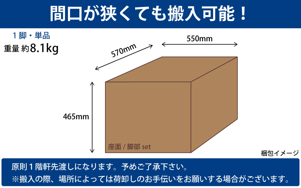 ミーティングチェア 会議用チェア テーブルチェア 1脚 単品 梱包サイズ 梱包イメージ サイズ mm表記 家具のAKIRA
