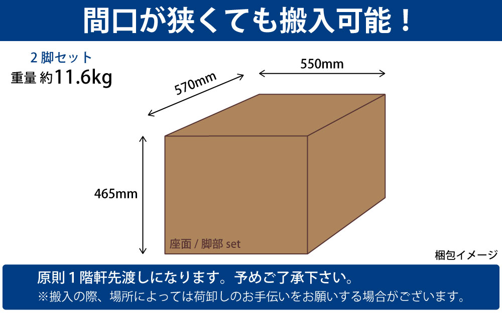 ミーティングチェア 会議用チェア テーブルチェア 梱包サイズ 梱包イメージ サイズ mm表記 家具のAKIRA