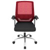 オフィスチェア デスクチェア 可動式アーム レッド×ブラック