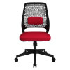 オフィスチェア デスクチェア 肘掛けなし レッド×ブラック