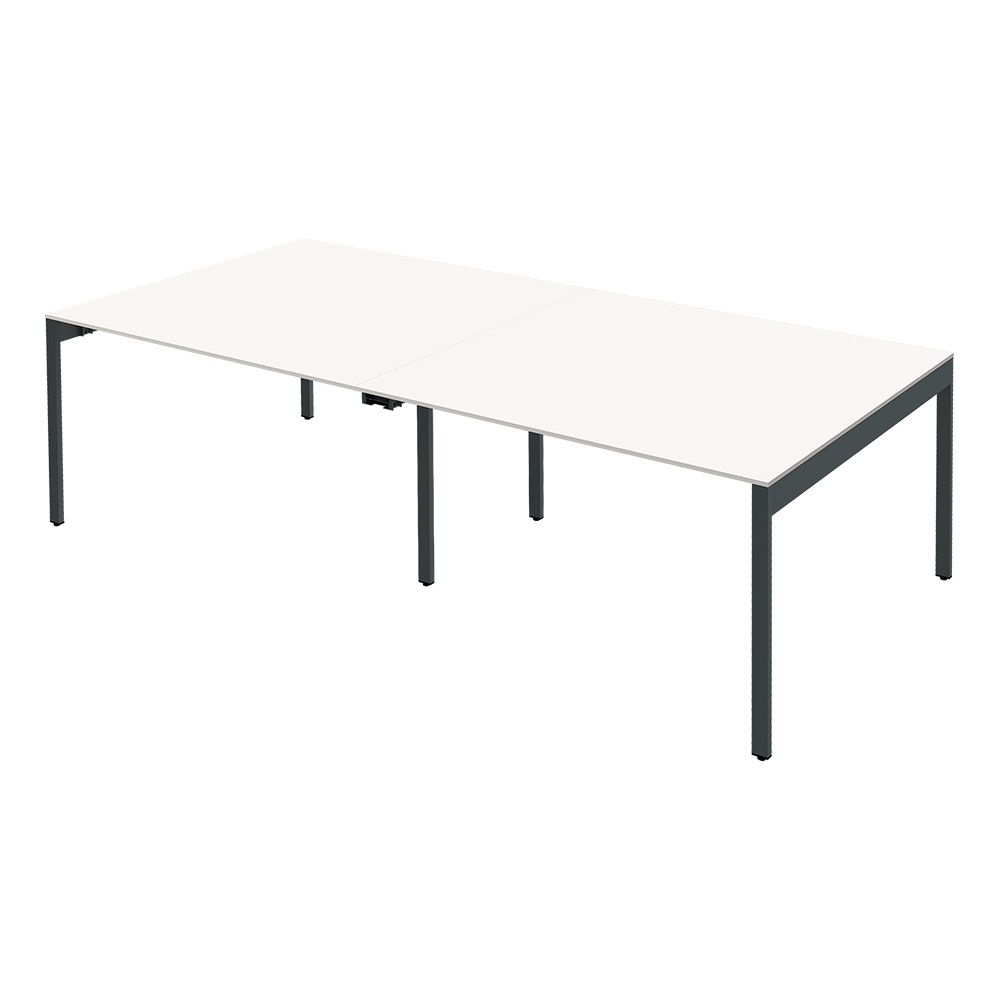フリーアドレスデスク ミーティングテーブル 幅240cm 奥行120cm 高さ72cm ホワイト