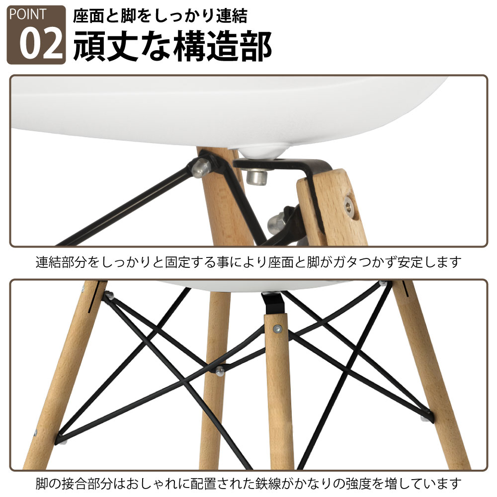 カフェチェア テーブルチェア チェア ミーティングチェア 会議用チェア イエロー ポイント2 丈夫な構造部 家具のAKIRA