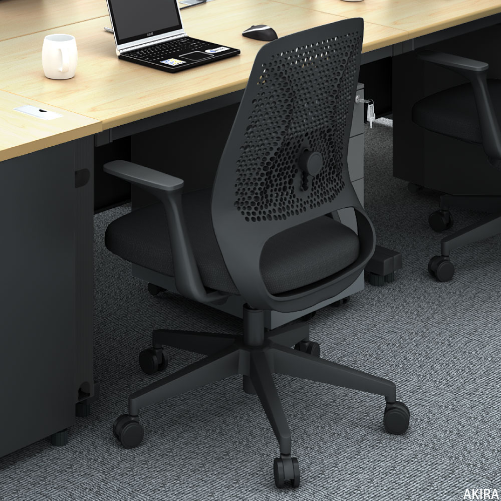 オフィスチェア チェア ブラック イメージ画像 多機能満載 家具のAKIRA