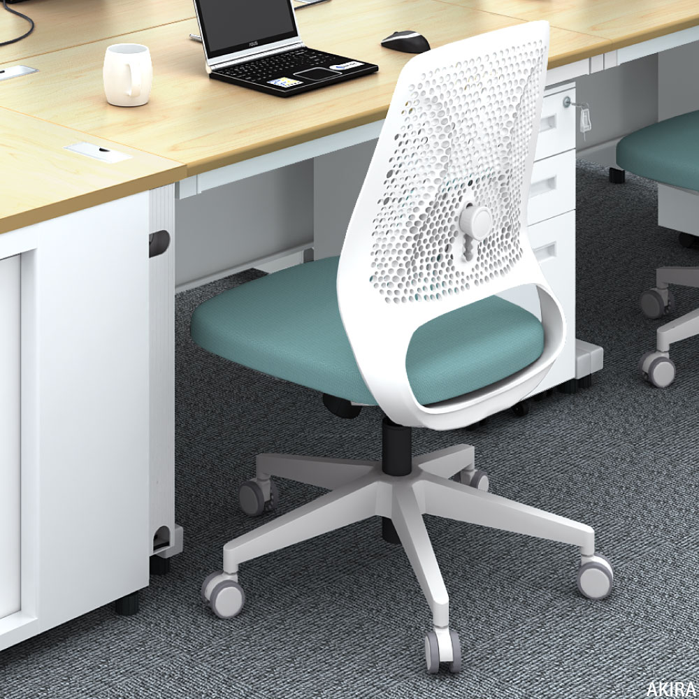 オフィスチェア チェア ブルー グレー イメージ画像 多機能満載 家具のAKIRA