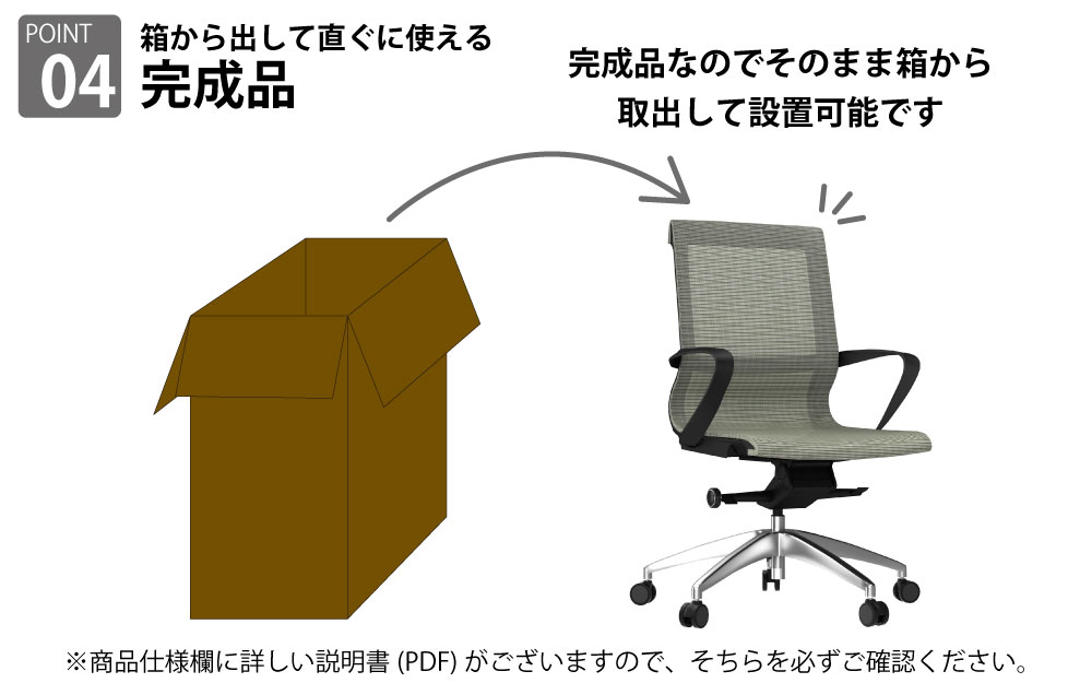 オフィスチェア チェア ライトグレー ポイント4 完成品 家具のAKIRA
