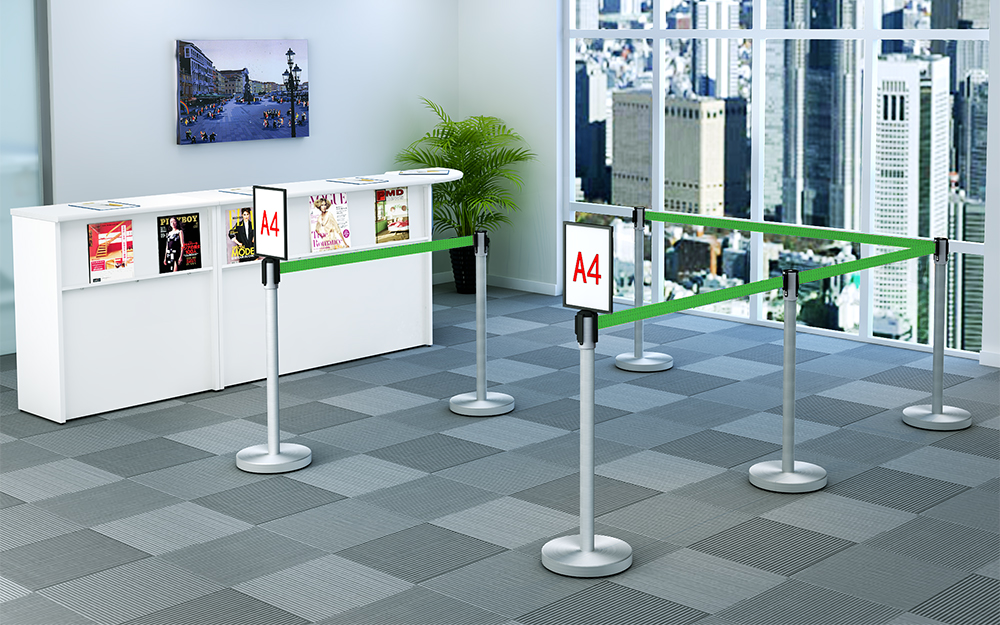 ベルトパーテーション ガイドポール 使用イメージ