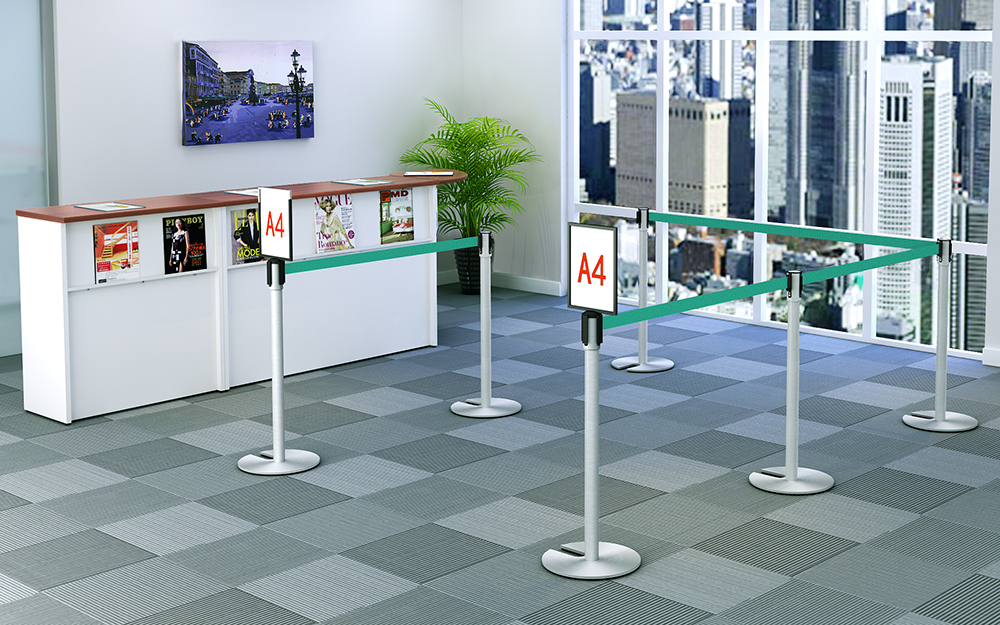 ベルトパーテーション ガイドポール 使用イメージ