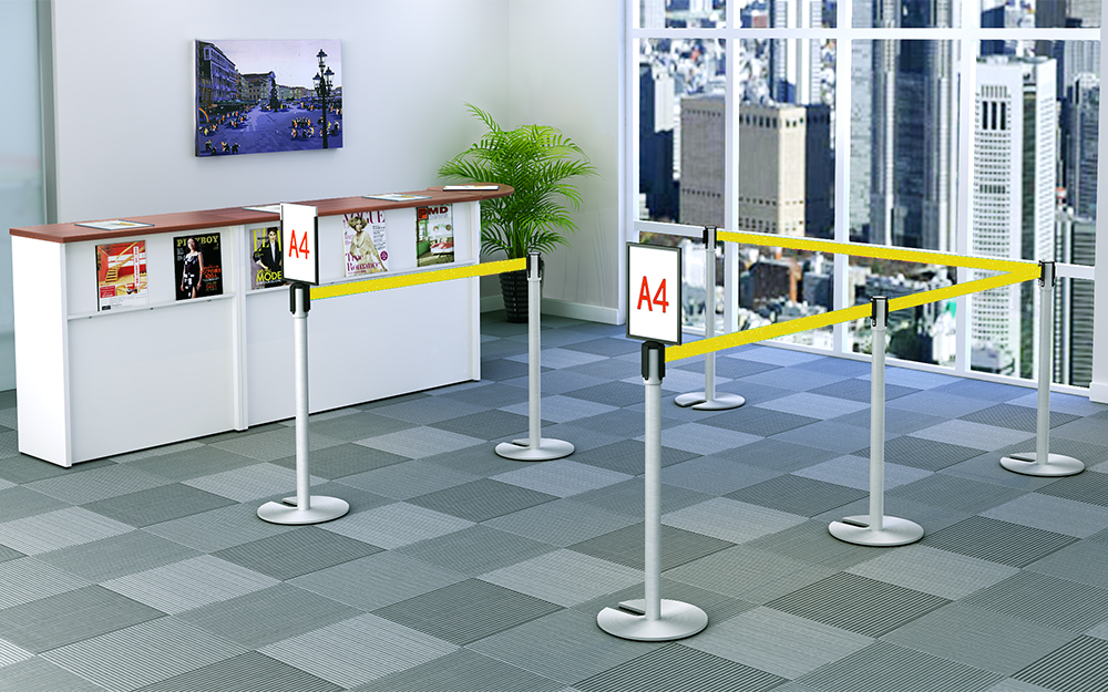 ベルトパーテーション ガイドポール 使用イメージ
