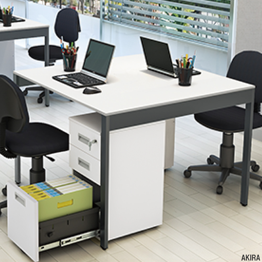 フリーアドレスデスク オフィスデスク スリムテーブル 幅1000×奥行1000