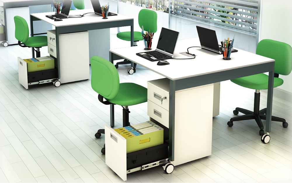 おしゃれなフリーアドレスデスク キャスター 幅1cm 奥行1cm 高さ72cm ホワイト