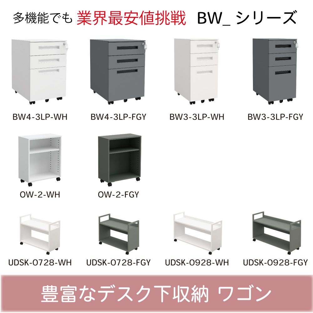 デスクと合わせるおすすめワゴン一覧