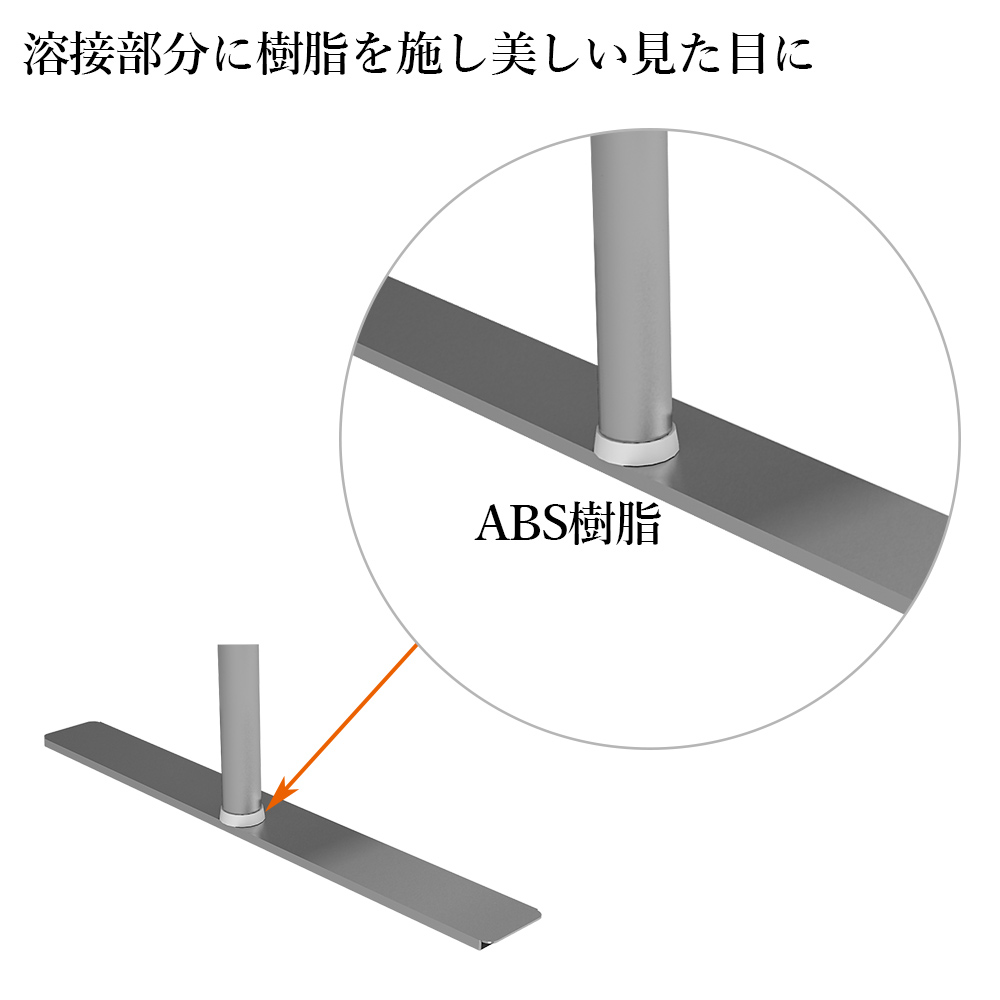 溶接部分に樹脂を施し美しい見た目に