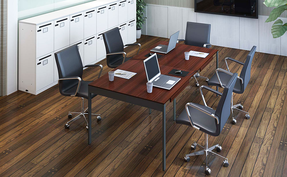 おしゃれなフリーアドレスデスク キャスター 幅1cm 奥行1cm 高さ72cm ブラウン